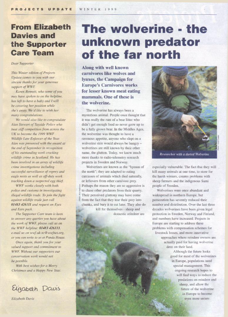 Article in WWF Magazine