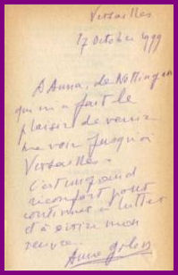 Book dedication by Anne Golon