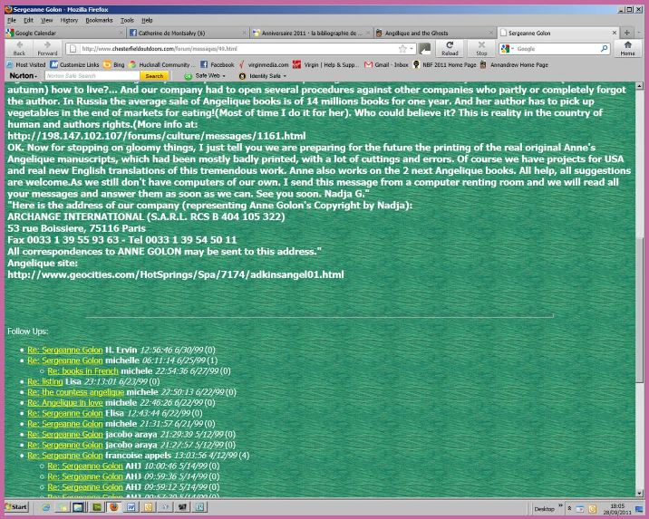 Screen Dump 2 of original message