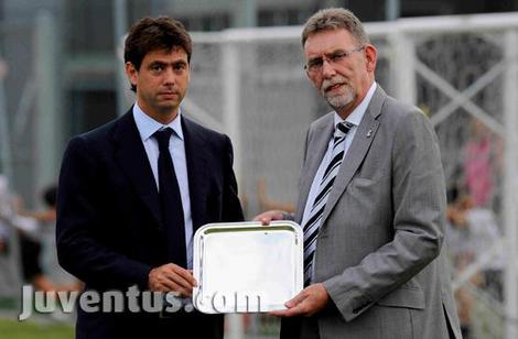 Managers of Both Teams with presentation plaque