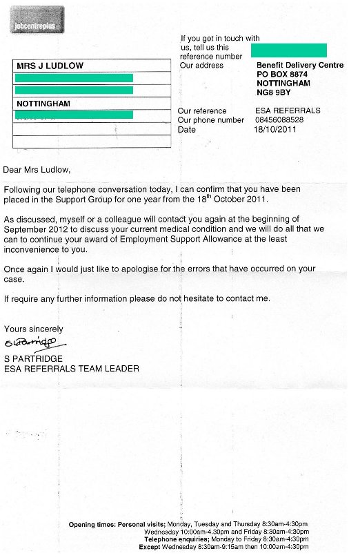 ESA Letter of Apology