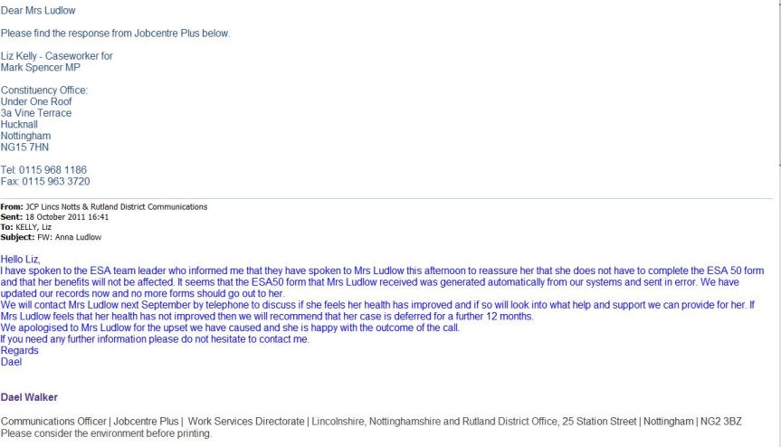 Job Centre Response