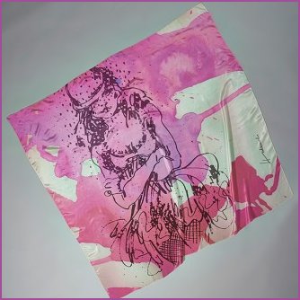 Design for Scarf featuring bowler hat