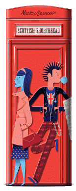 Rear of tin depicting pink rockers