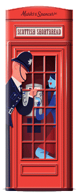 Front of tin depicting Pc