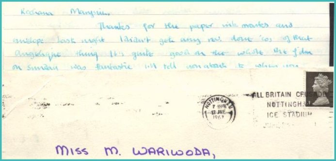 Extract of letter sent to big sis