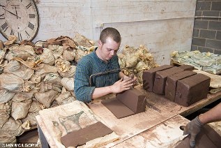 Poppy Making Procedure -  cutting slabs of clay