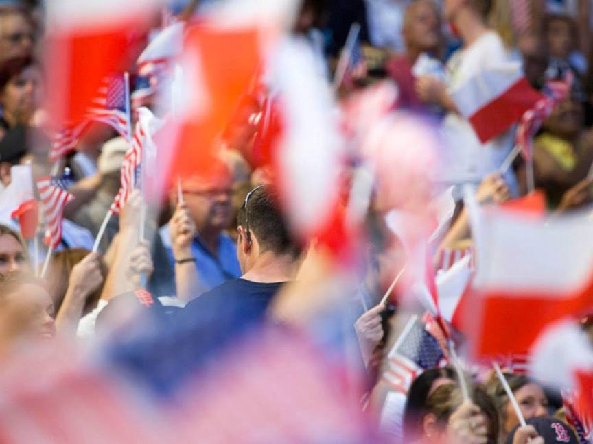 Polish Fans celebrate the victory