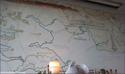 Renovated frieze of Lancashire costline