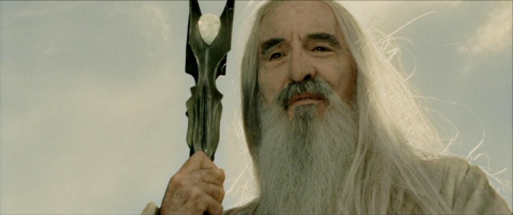 Christopher Lee as Saruman