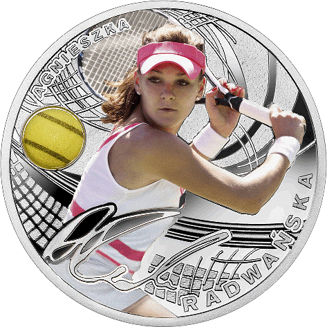 Commemorative coin featuring Radwanska