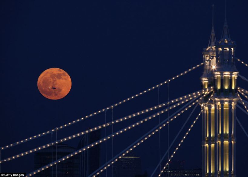 Moon and Plane