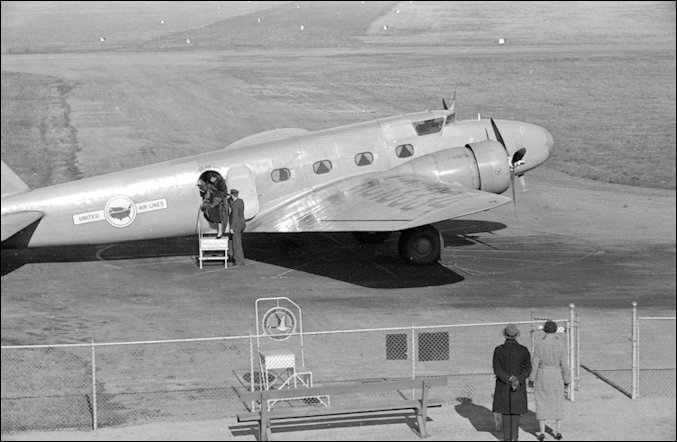 Disembarking Boeing 247