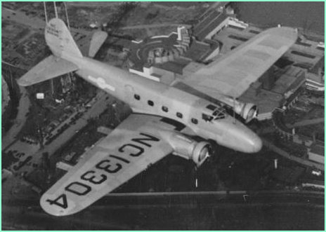 Boeing 247 flying over Chicago