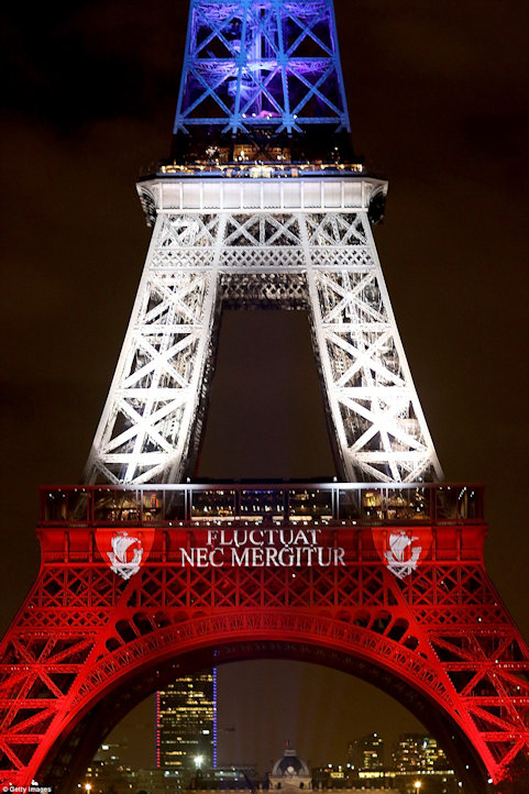 Eiffel Tower bathed in tricolour