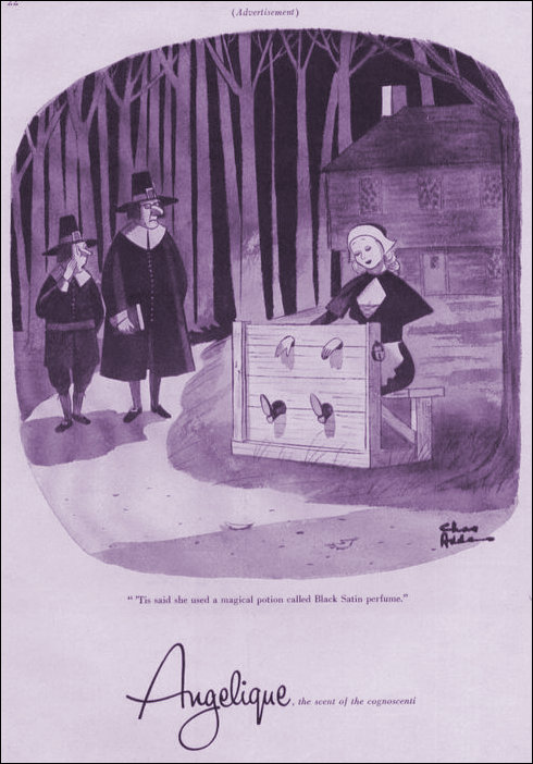 Perfume ad featuring Puritans