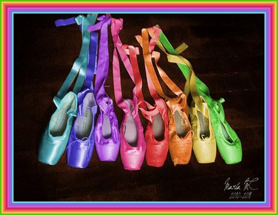 Rainbow Ballet Shoes