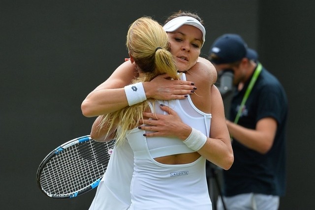 Aga embraces Dominika after their epic struggle