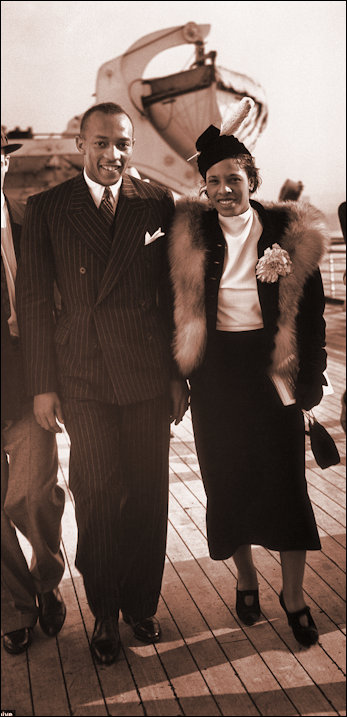 Jesse and Ruth Owensaboard the Queen Mary