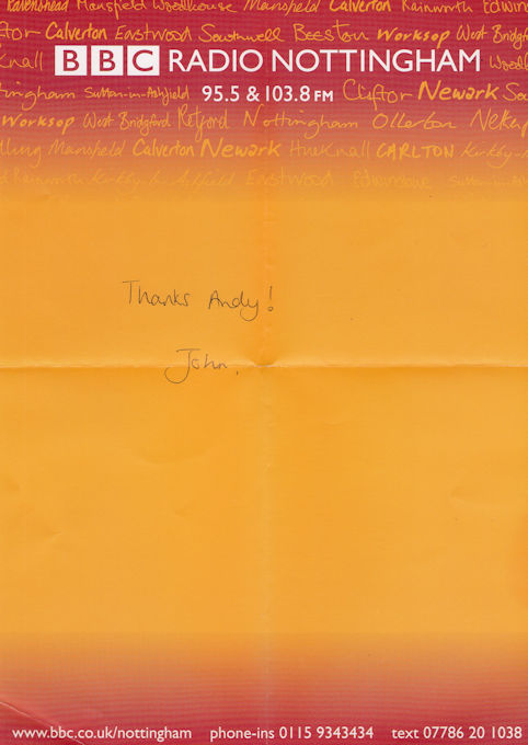 BBC Radio Nottingham Letterhead