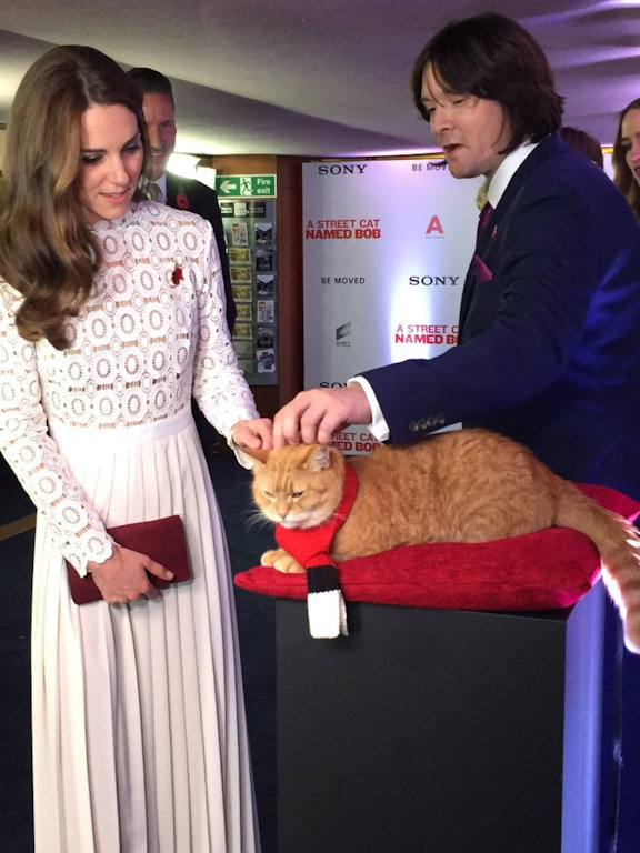 Duchess of Cambridge meets Bob at the film premiere