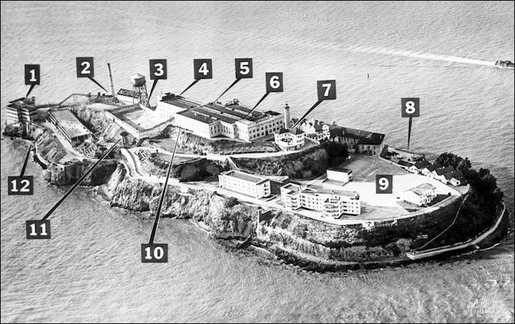 Principal Buildings on Alcatraz