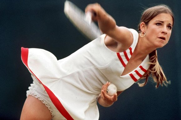 Chris Evert in action