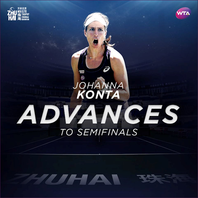 Jo Konta reaches Elite semis