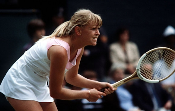 Sue Barker in action