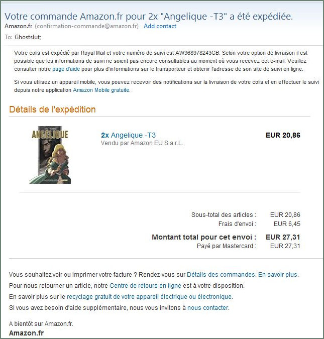 Confirmation of purchase of Book 3