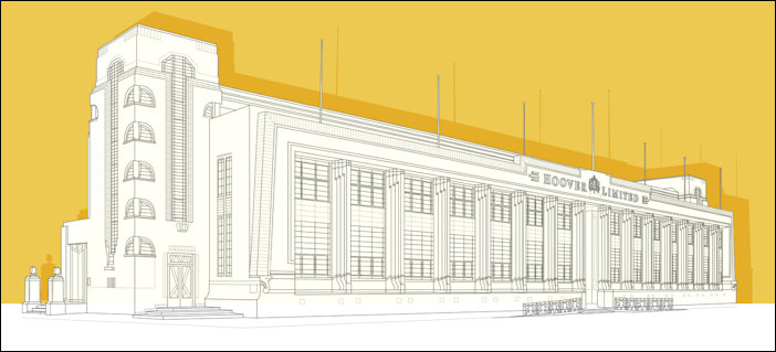 Modernist britain treatment of the main Hoover building