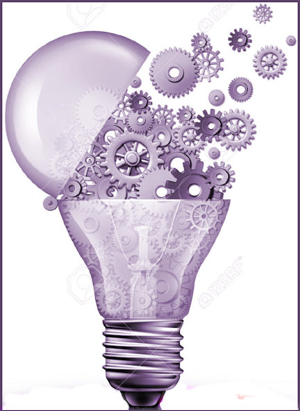 Light bulb and gears