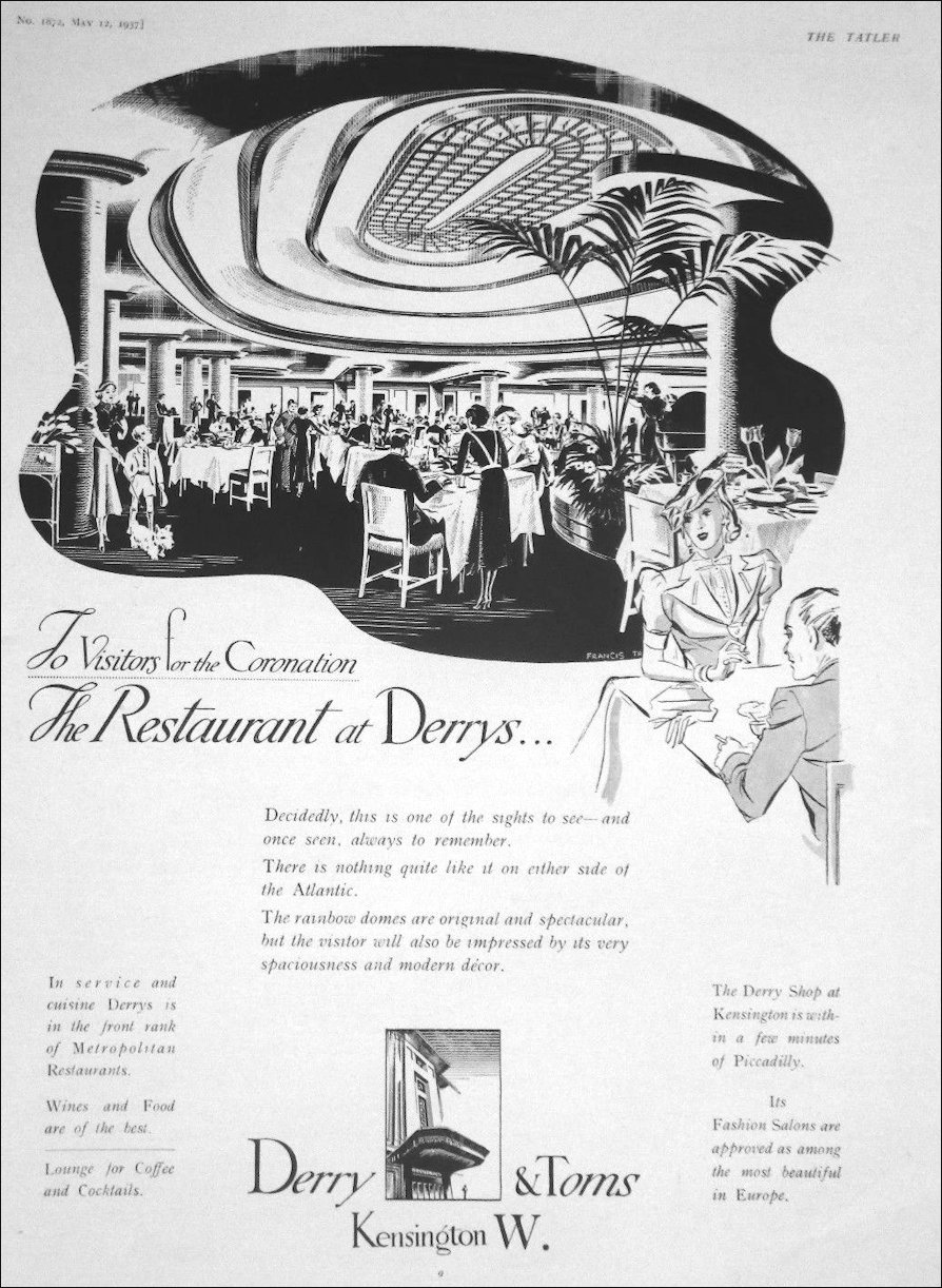 Derry & Toms Ad for Coronation Teas