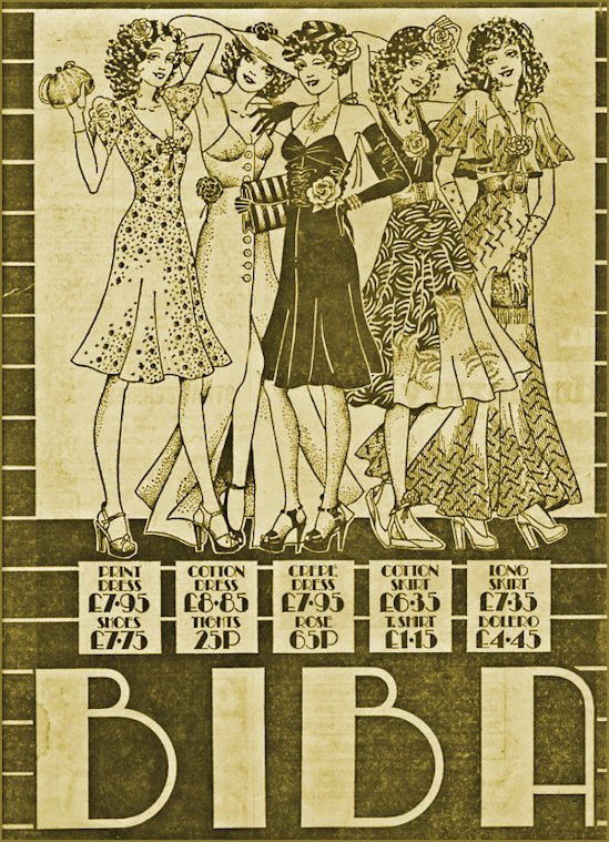 Big Biba Advert for clothing