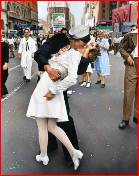 VJ Day colourised