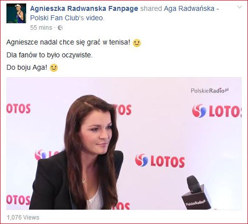 Radwanska radio interview April 2017