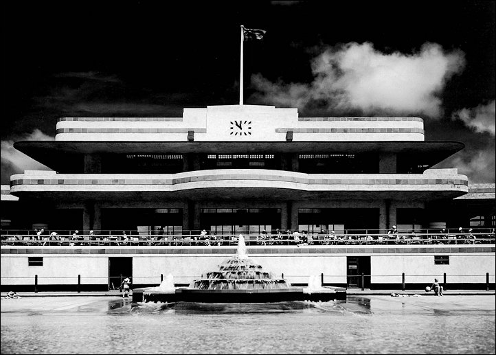 Full and excellent view of the admin block facing the pool