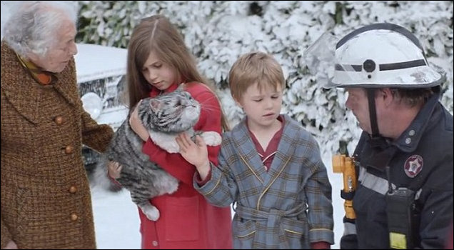 Author Judith Kerr with stars of the Christmas Advert