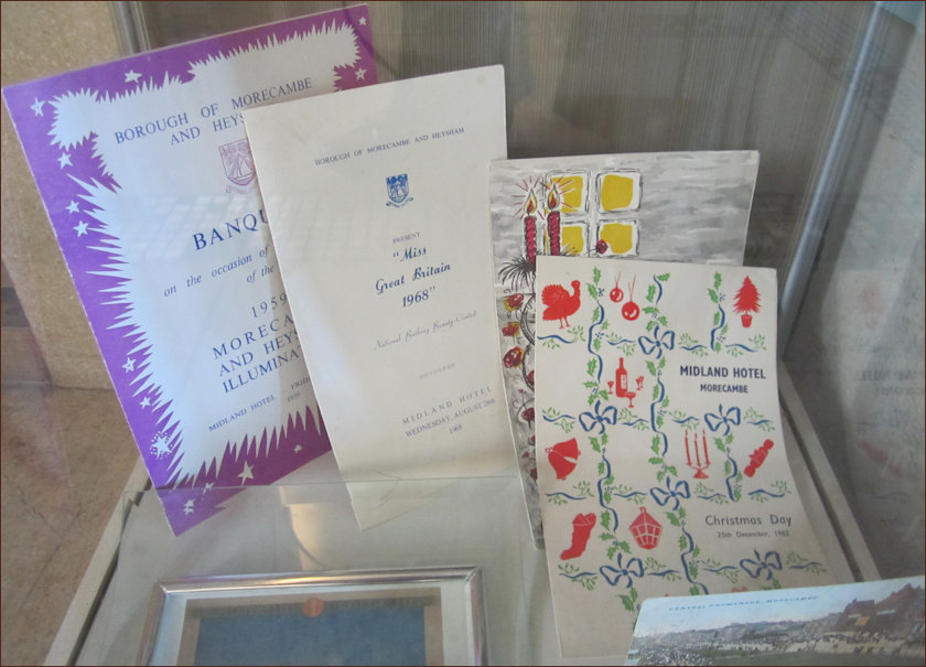 Various historical Menus displayed at the Midland