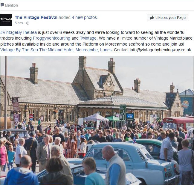 Wayne Hemingway hashtags my Fb page