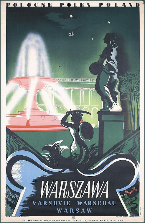 Advert to visit Warsaw art by Gronowski