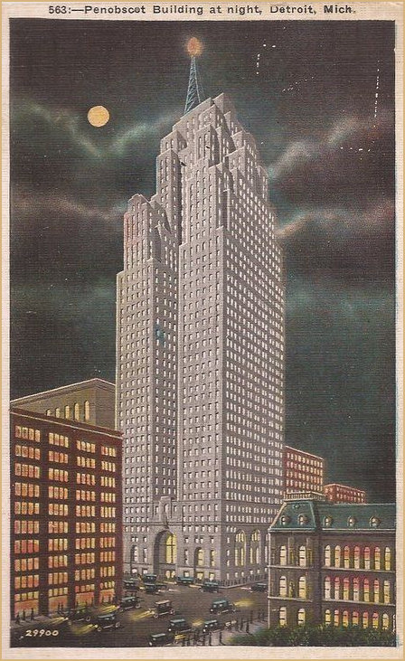 Penobscot Building at night