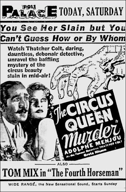 Newspaper Ad for Film 1933