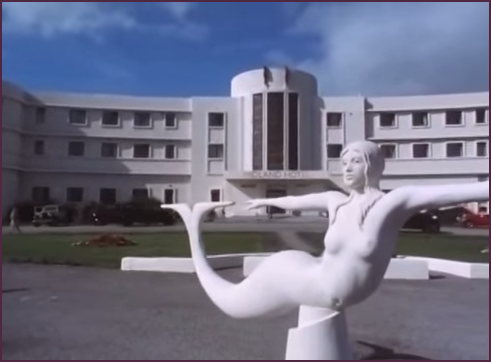 Mermaid in front of the Midland Hotel