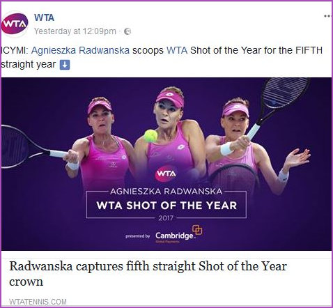 5 years in a row Radwanska wins