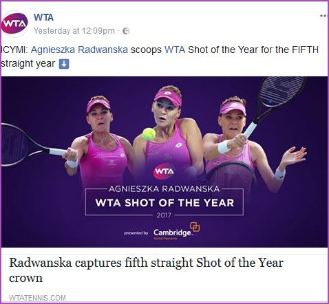 5 years in a row Radwanska wins