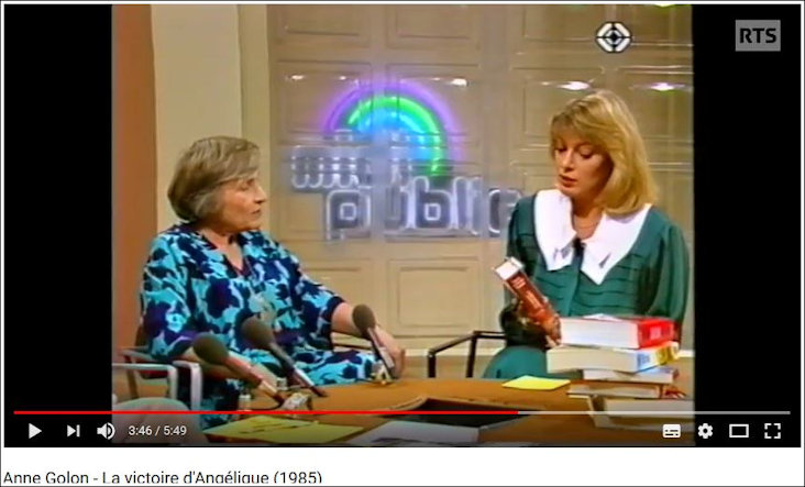 Anne Golon interviewed on RTS on publication of Victoire in 1985