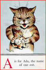 Cat Alphabet by Louis Wain Letter A