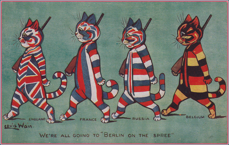 Cats marching to War Louis Wain