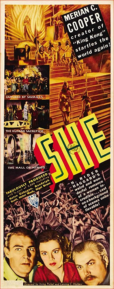 Long poster of 1935 She boasting a weird and wonderful romance